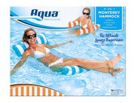 Aqua Assorted Fabric/Mesh Inflatable 4-in-1 Monterey Hammock Pool Lounge