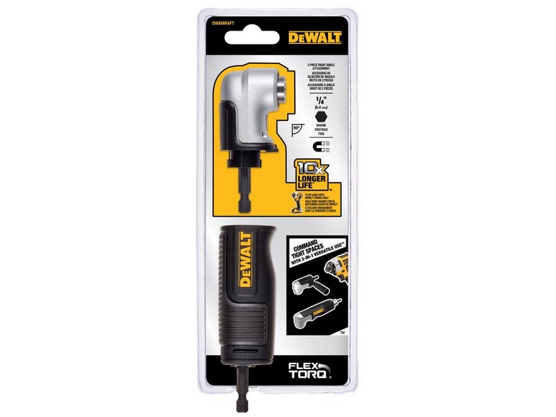 DeWalt Flextorq 6 in. Steel 2-in-1 Right Angle Attachment 1/4 in. Hex Shank