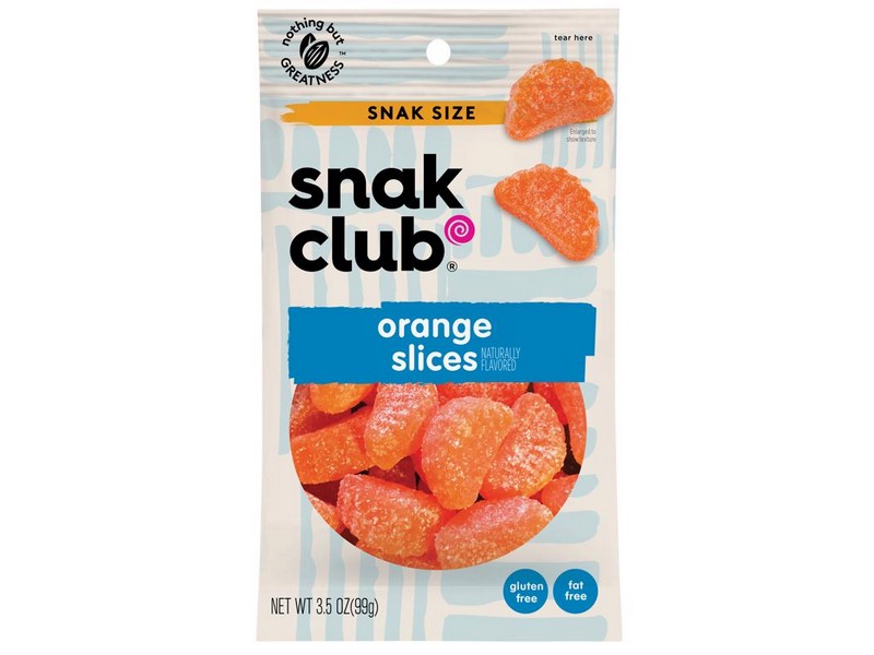 Snak Club Orange Slices Gummi Candy 3.5 oz Bagged