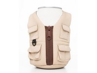 Puffin Beverage Coozie Tan Fishing Vest