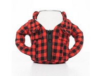 Puffin Beverage Coozie Flannel Red