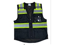  Men's High Vis Multi-Pocket Mesh Vest Black