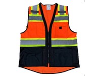 Men's High Vis Multi-Pocket Mesh Vest Orange