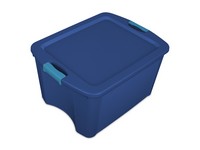 Sterilite 18 gal Blue Latch Storage Box 13.625 in. H X 18.625 in. W X 23.625