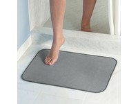 iDesign InterDry 24 in. L X 18 in. W Pewter Microfiber Polyester Bath Mat
