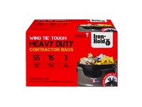 Iron-Hold 55 gal Contractor Bags Wing Ties 15 pk