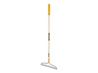 True Temper 63.9 in. 16 Tine Steel Bow Rake Wood Handle