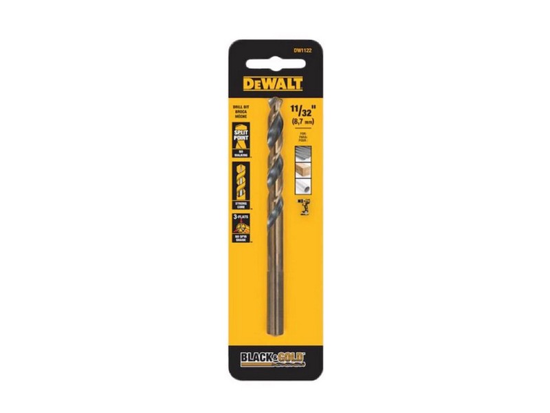DeWalt Black & Gold 11/32 in. X 4-7/8 in. L High Speed Steel Drill Bit