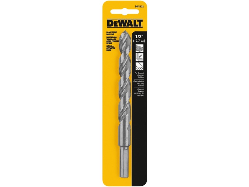 DeWalt Black & Gold 1/2 in. X 6 in. L High Speed Steel Split Point Drill Bit