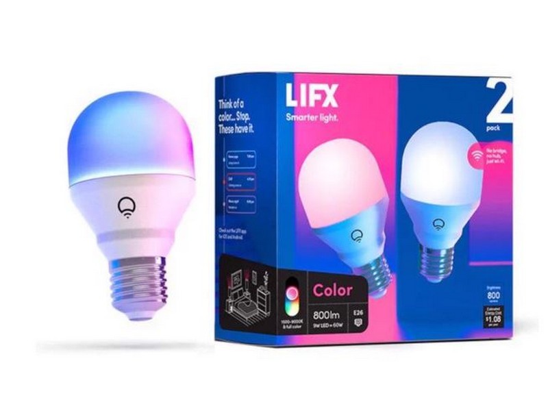LIFX LED A19 E26 (Medium) Smart-Enabled LED Bulb Color Changing 9 Watt