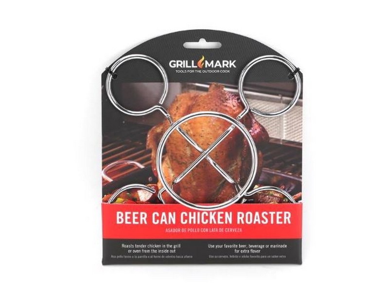 Grill Mark Steel Beer Can Poultry Roaster 6 in. L X 6 in. W