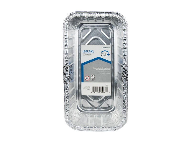 Home Plus Durable Foil 3-3/4 in. W X 8 in. L Loaf Pan Silver 3 pk