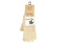 Womens Solid Cable Knit CC Gloves Beige