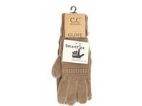 Womens Solid Cable Knit CC Gloves Taupe