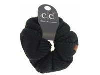 Womens Solid Knit Ponytail C.C Scrunchie Black