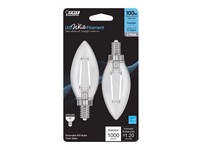 Feit White Filament B10 E12 (Candelabra) Filament LED Bulb Daylight 100 Watt