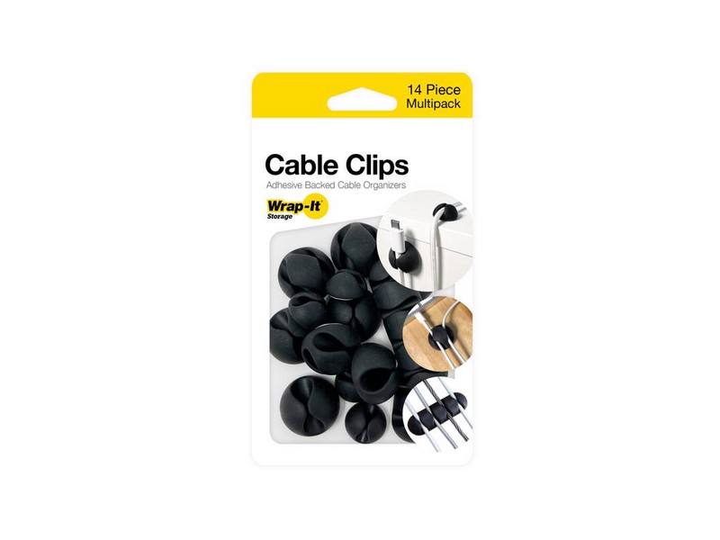 Wrap-It Storage Black Silicone Cable Clip