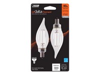 Feit White Filament BA10 E12 (Candelabra) Filament LED Bulb Soft White 40
