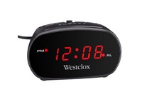 Westclox Black Alarm Clock Digital Plug-In