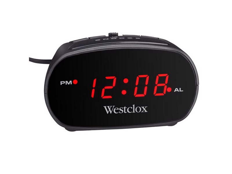 Westclox Black Alarm Clock Digital Plug-In