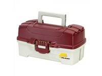 Plano 1 Tray Tackle Box w/Dual Top Access Red Met/Off White