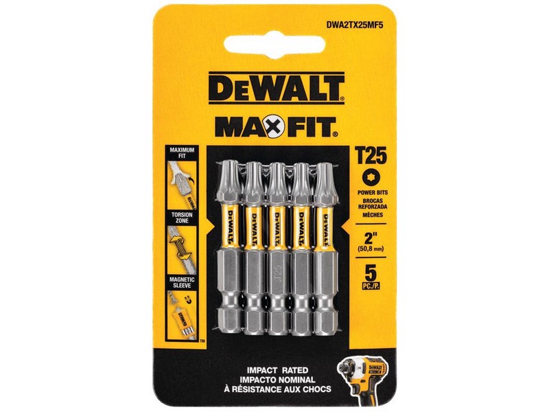 DeWalt Max Fit Torx #25 X 2 in. L Screwdriver Bit Set Steel 5 pk