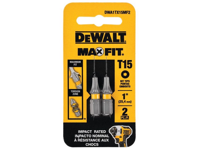 DeWalt Max Fit Torx #15 X 1 in. L Screwdriver Bit Set Steel 2 pk