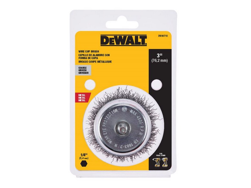 DeWalt 3 in. Coarse Crimped Wire Cup Brush Metal 4500 rpm 1 pc