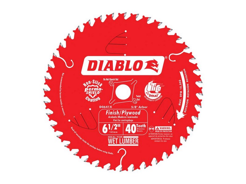 Diablo 6-1/2 in. D X 5/8 in. S Finish/Plywood TiCo Hi-Density Carbide Circular Saw Blade 40 teeth 1