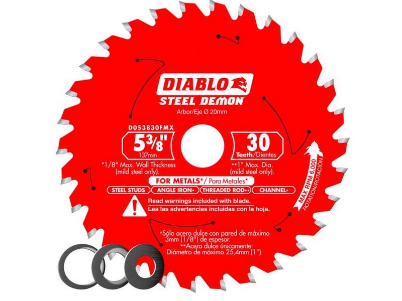 Diablo Steel Demon 5-3/8 in. D X 20 mm S Carbide Circular Saw Blade 30 teeth 1 pk
