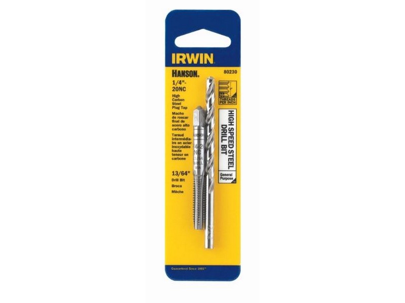 Irwin Hanson Steel SAE Drill and Tap Set 13/64 in. 1/4 in.-20NC  2 pc