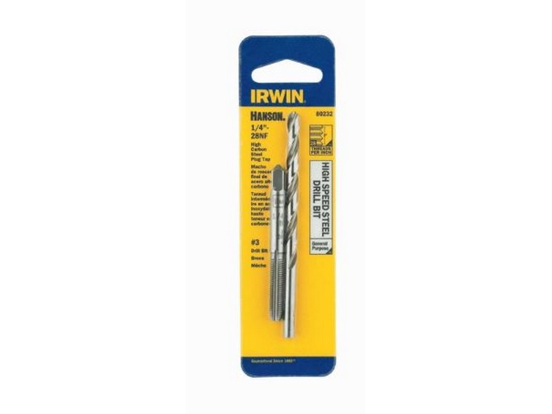 Irwin Hanson Steel SAE Drill and Tap Set #3  1/4 in.-28NF  2 pc