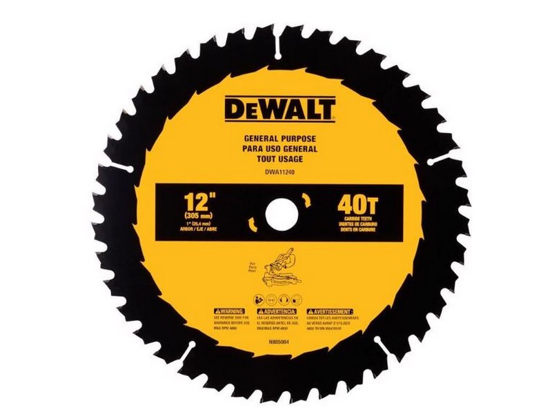 DeWalt 12 in. D X 1 in. S Tungsten Carbide Tipped Circular Saw Blade 40 teeth 1 pk