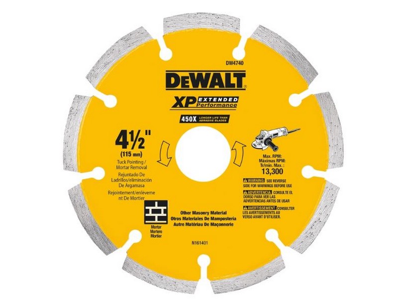 DeWalt 4-1/2 in. D X 5/8 in. S Diamond Tuck Point Cut-Off Blade 1 pc