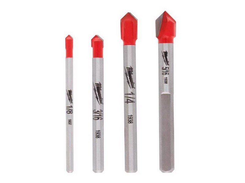 Milwaukee 5.25 in. L Carbide Tipped Glass and Tile Bit Set 3-Flat Shank 4