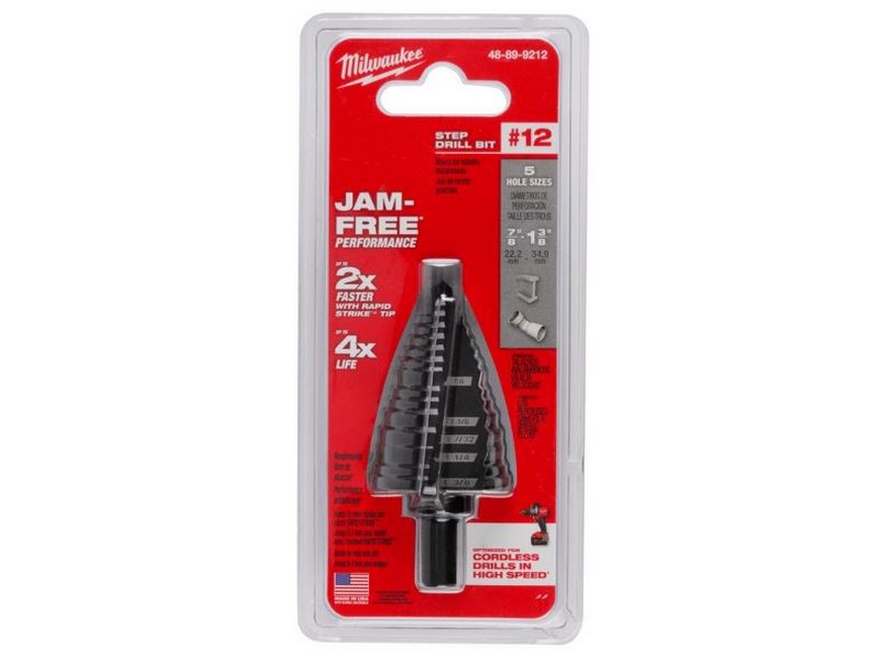 Milwaukee 7/8 - 1-3/8 in. Black Oxide Step Drill Bit 1 pk