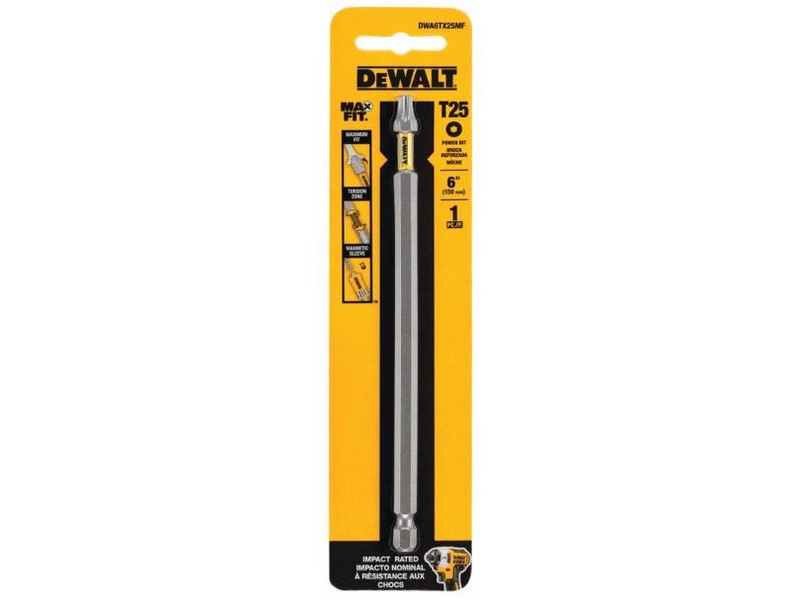 DeWalt Maxfit Torx T25 X 6 in. L Screwdriver Bit S2 Tool Steel 1 pc