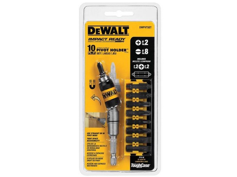 DeWalt Impact Ready Hex 5/16 in. X 3 in. L Pivot Holder Set with Bit Bar