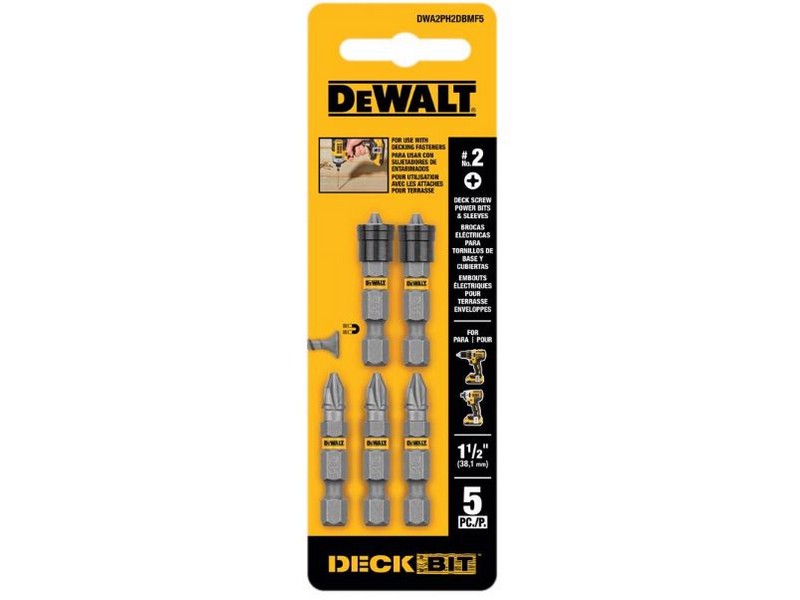 DeWalt Max Fit Phillips #2 X 1.5 in. L Screwdriver Bit Set Steel 5 pk