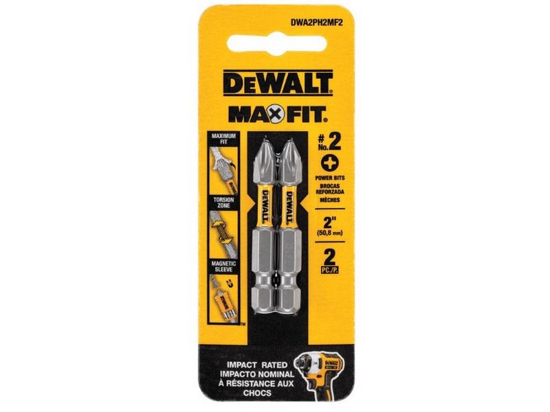 DeWalt Max Fit Phillips #2 X 2 in. L Screwdriver Bit Set Steel 2 pk