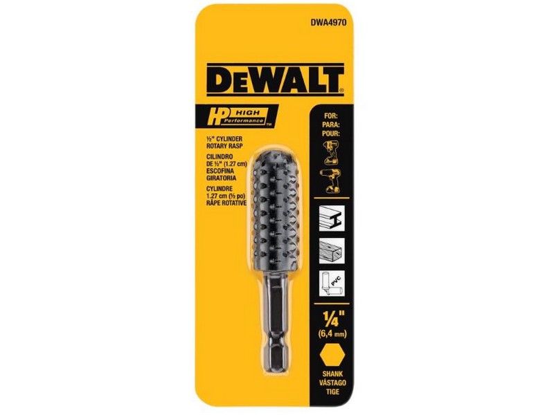 DeWalt HP 1/2 in. D Steel Rotary Rasp Cylinder 1 pk