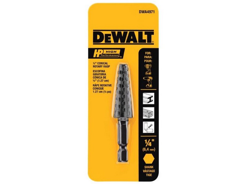DeWalt HP 1/2 in. D Steel Rotary File Conical 1 pk