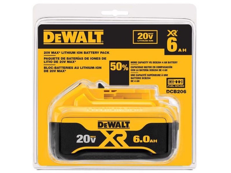 DeWalt 20V MAX DCB206 6 Ah Lithium-Ion Battery Pack 1 pc