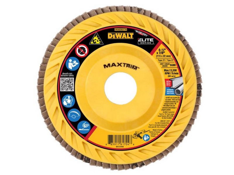 DeWalt MaxTrim 4-1/2 in. D X 7/8 in. Ceramic Trim Flap Disc 80 Grit 1 pk