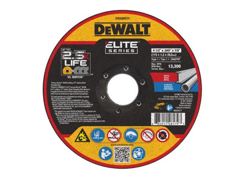 DeWalt Elite 4-1/2 in. D X 7/8 in. Ceramic Cutting Wheel 1 pk