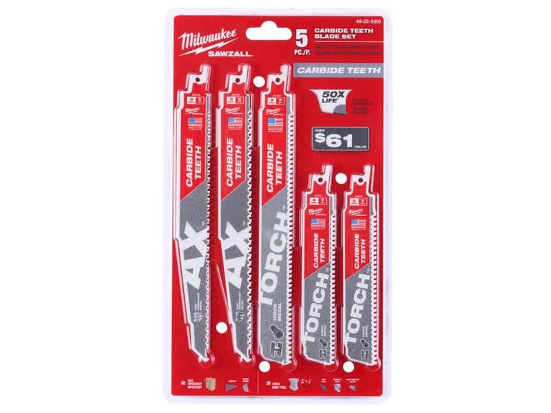 Milwaukee Sawzall 6 and 9 in. Carbide Reciprocating Saw Blade Set Assorted
