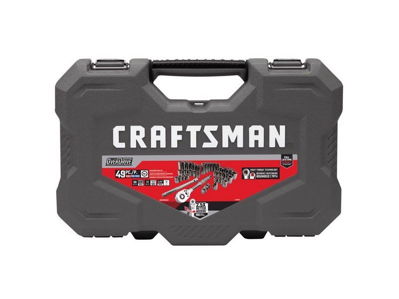 Craftsman Overdrive 3/8 in. drive Metric/SAE 6 Point Mechanic's Tool Set 49