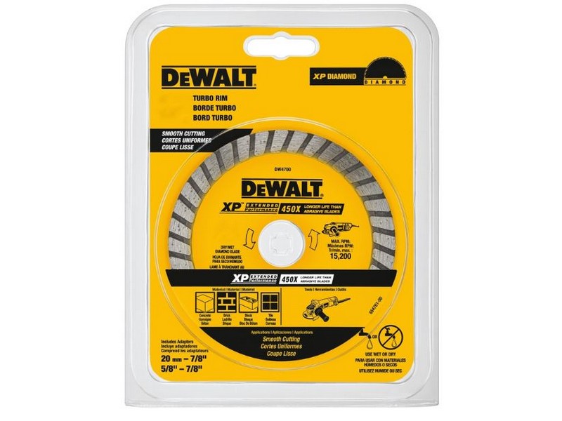 DeWalt XP Extended Performance 4-1/2 in. D X 7/8 in. S Diamond Turbo Rim Saw Blade 1 pk