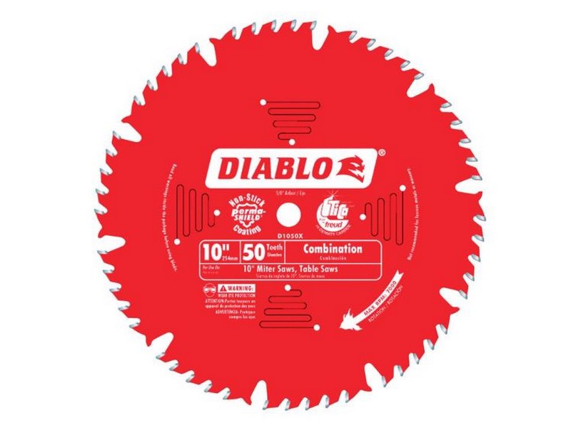 Diablo 10 in. D X 5/8 in. S Carbide Tip Combination Saw Blade 50 teeth 1 pk