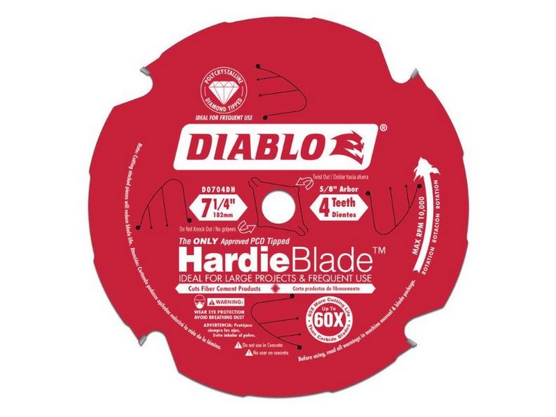 Diablo HardieBlade 7-1/4 in. D X 5/8 in. S Carbide Tip Titanium Fiber Cement Blade 4 teeth 1 pc